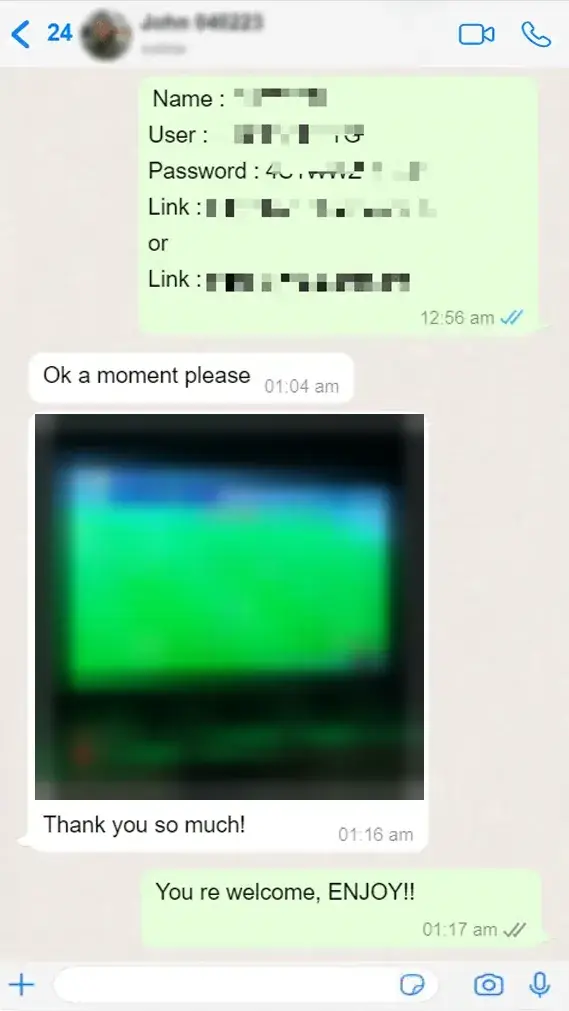 Customer conversation with support, screenshot 4